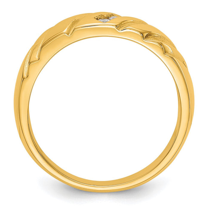 Buy Stylish 14K Gold Men's 3-Stone Diamond Band - 1/8 Carat Total Weight-2