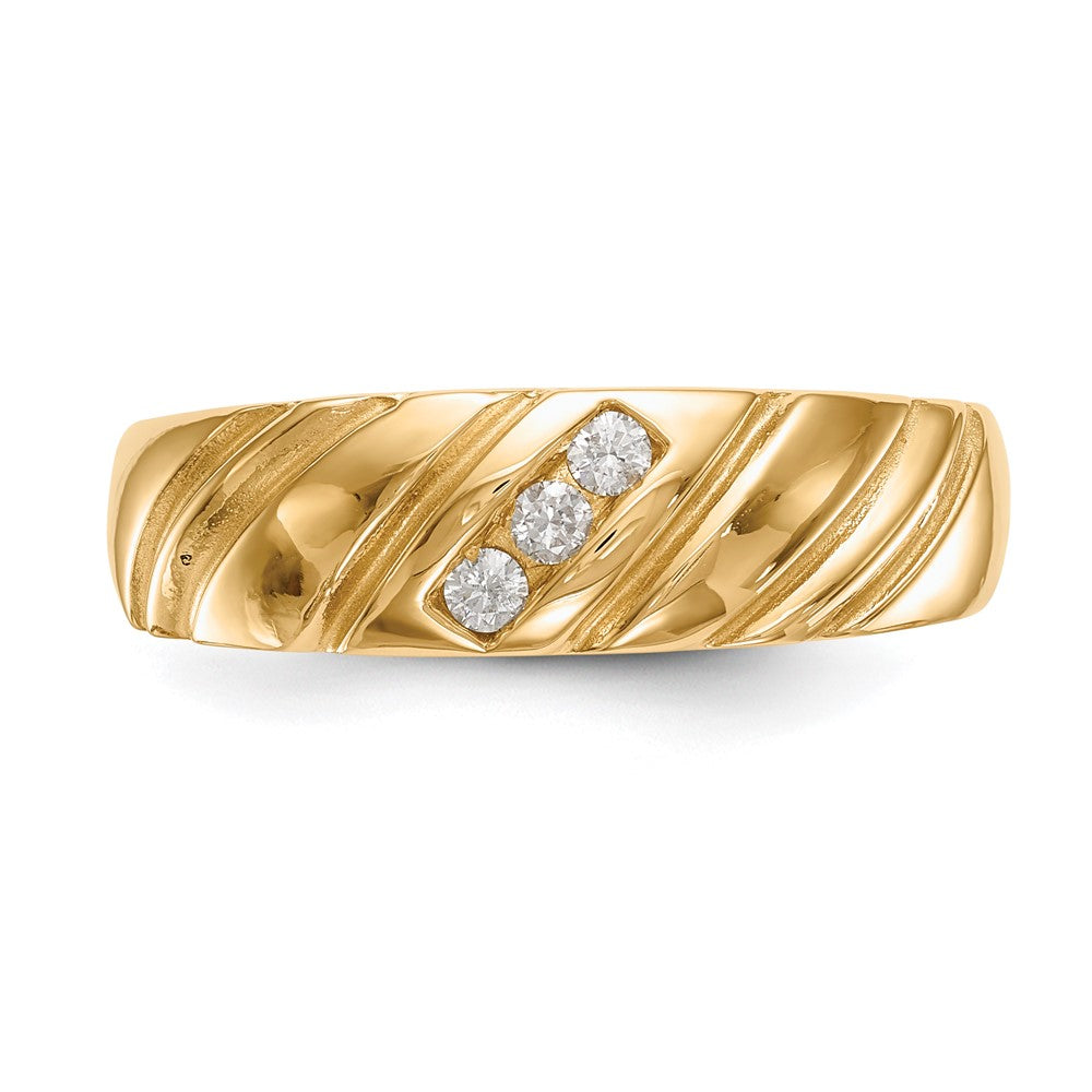 Buy Stylish 14K Gold Men's 3-Stone Diamond Band - 1/8 Carat Total Weight