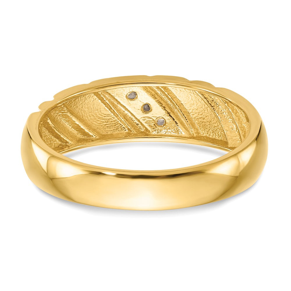 Buy Stylish 14K Gold Men's 3-Stone Diamond Band - 1/8 Carat Total Weight