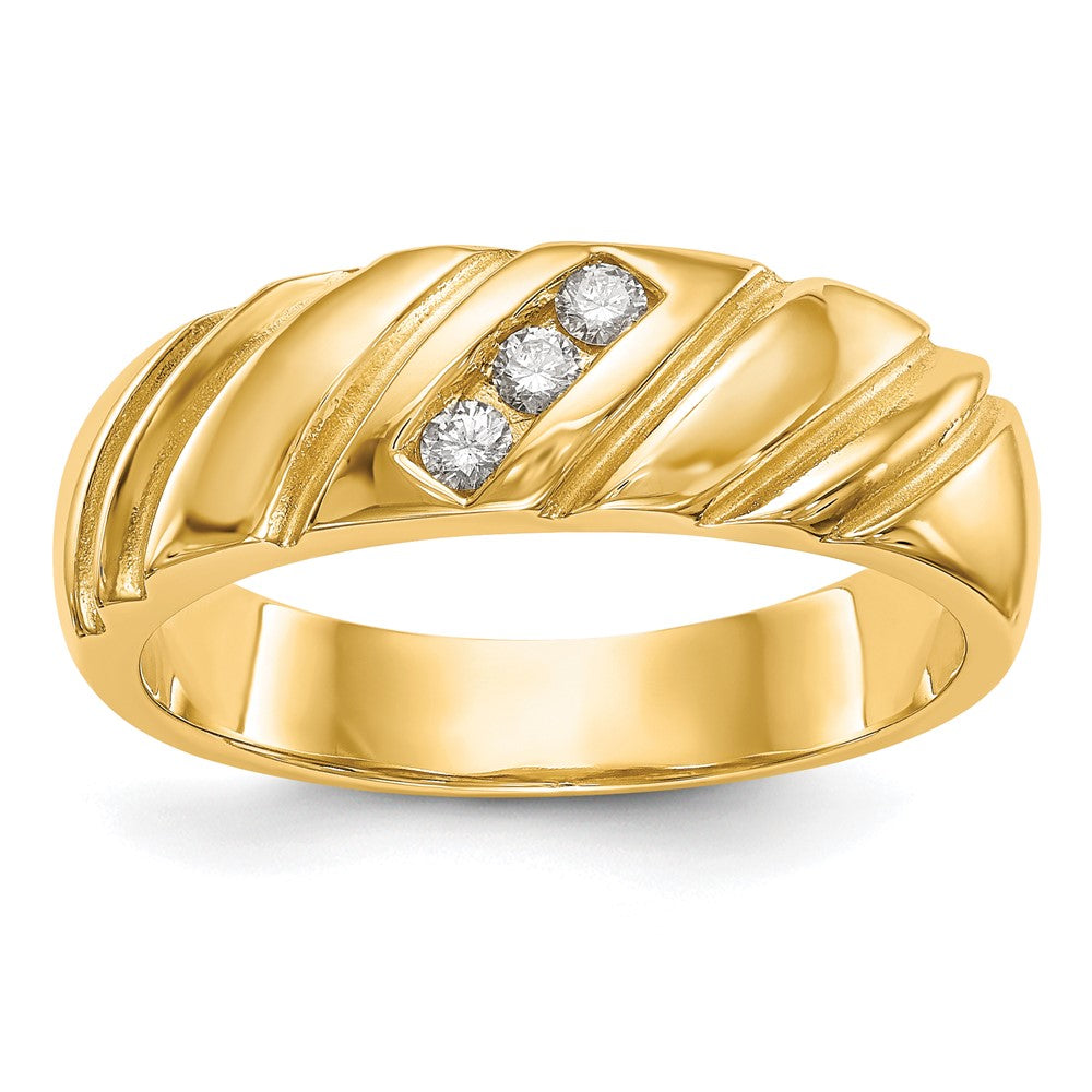 Buy Stylish 14K Gold Men's 3-Stone Diamond Band - 1/8 Carat Total Weight