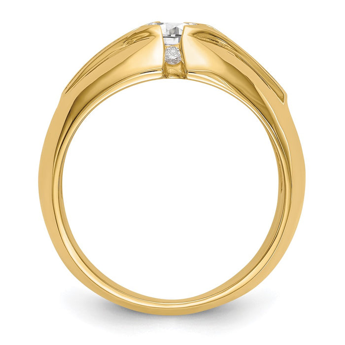 Buy 14K Gold Men's Semi-Mount Ring for 3/4 Carat Diamond - Stylish & Value!-2