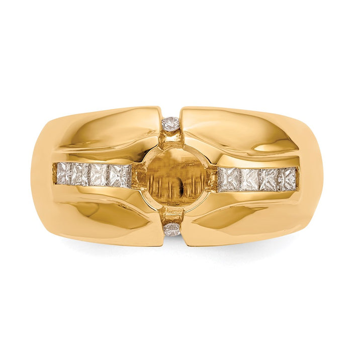 Buy 14K Gold Men's Semi-Mount Ring for 3/4 Carat Diamond - Stylish & Value!-4