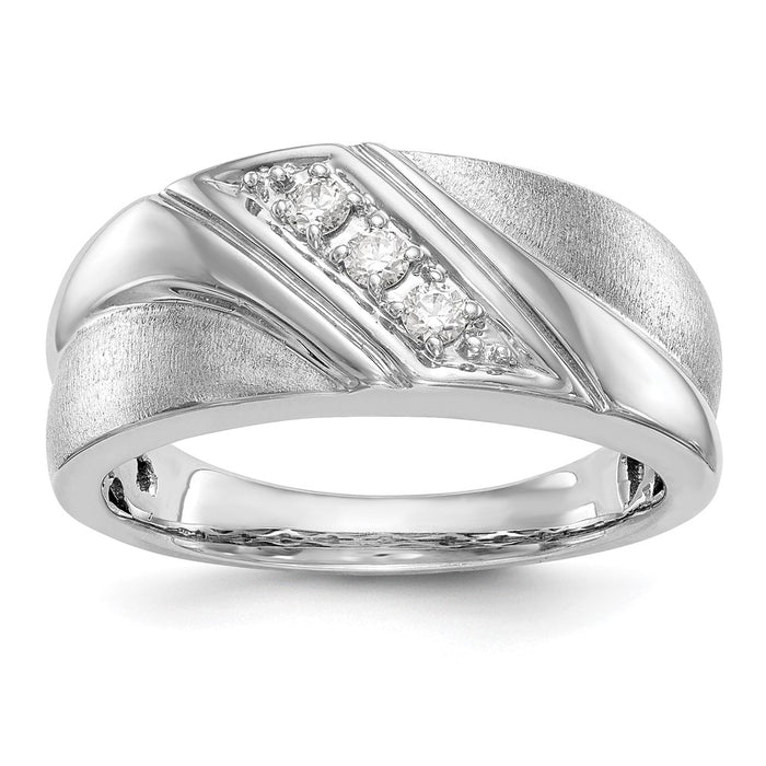 Buy Exclusive 14K White Gold Men's Band Mounting for 3-Stone Setting - Stylish!-1
