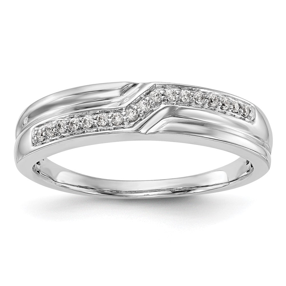 Buy Stylish Men's 14K White Gold Diamond Band - 1/10 Carat, Affordable Price