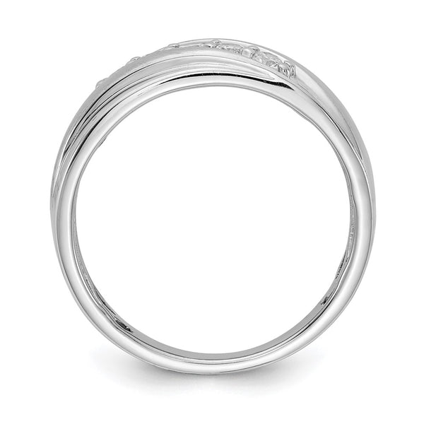 14K White Gold Men's 5-Stone Diamond Ring - 3/8 Carat