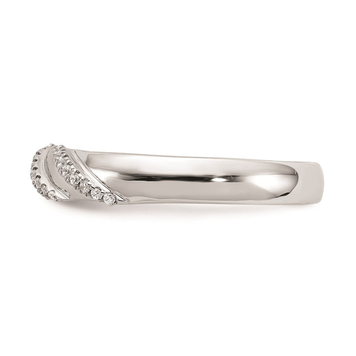 Buy Stylish 14K White Gold Men's Wedding Band with 1/8 Carat Diamond Trio-3
