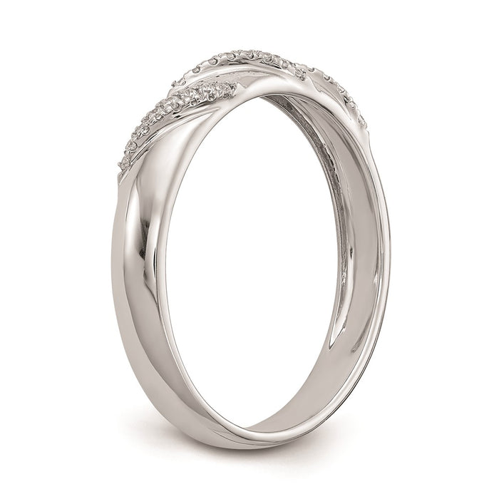 Buy Stylish 14K White Gold Men's Wedding Band with 1/8 Carat Diamond Trio-6