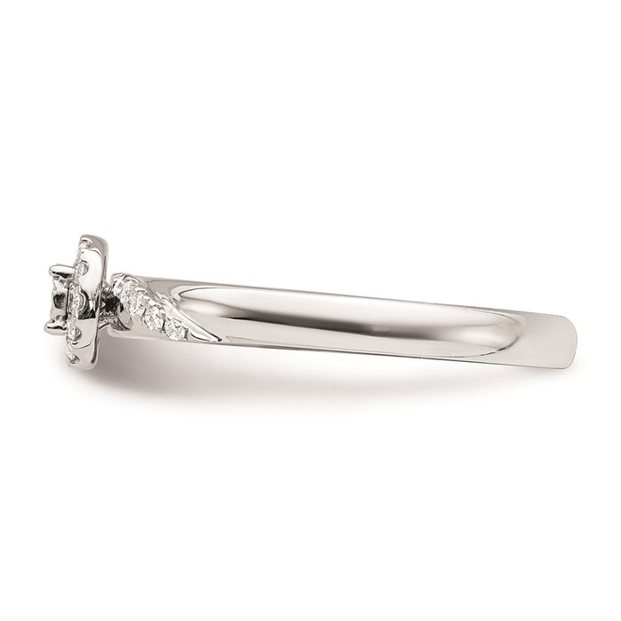 Designer 14K White Gold Halo Engagement Ring Set with 1/8 Carat Diamonds - Affordable Luxury-3