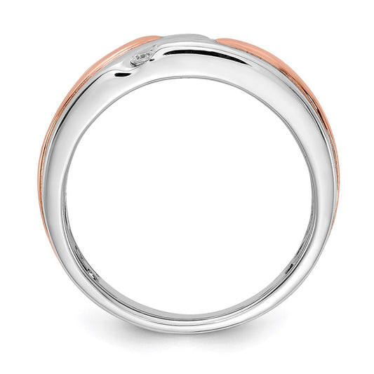 Buy Exclusive Men's 14k White & Rose Gold Diamond Band - 1/5 Carat, Stylish!