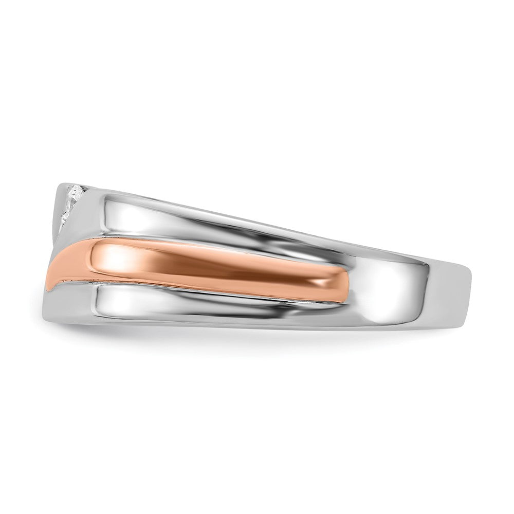 Buy Exclusive Men's 14k White & Rose Gold Diamond Band - 1/5 Carat, Stylish!