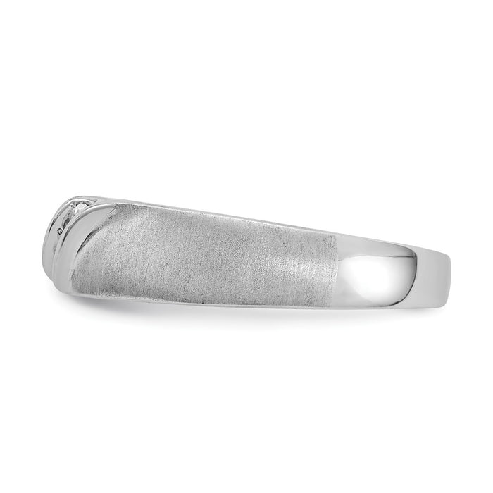 Buy Stylish Men's 14K White Gold 3-Stone Diamond Ring - 1/10 Carat Value-3