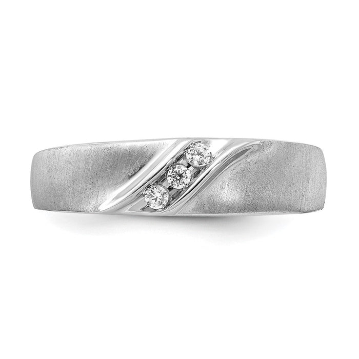 Buy Stylish Men's 14K White Gold 3-Stone Diamond Ring - 1/10 Carat Value-4