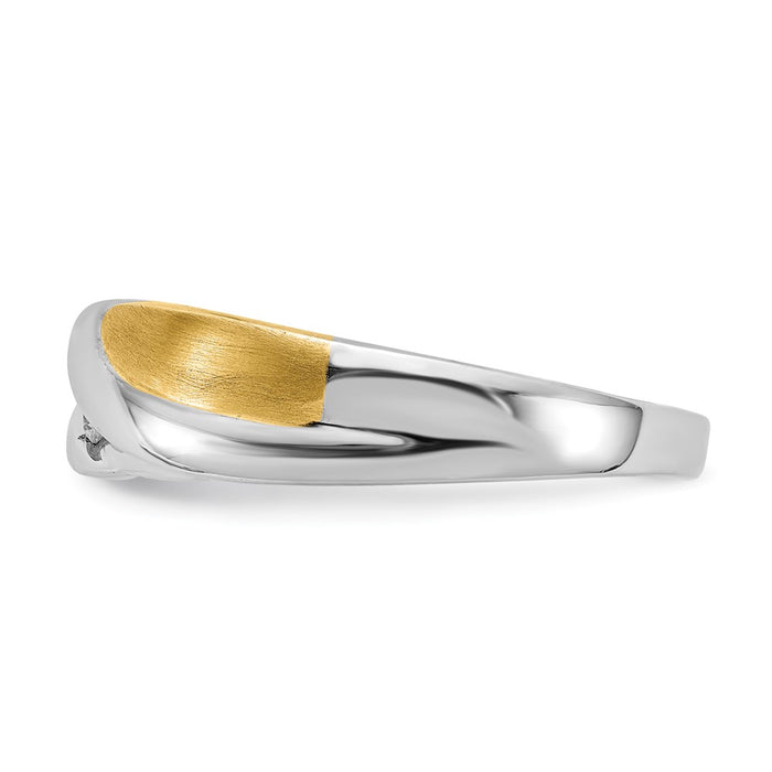 Buy Stylish 14K Two-Tone Men's Ring | 3-Stone Design & 1/6 Carat Diamonds-3