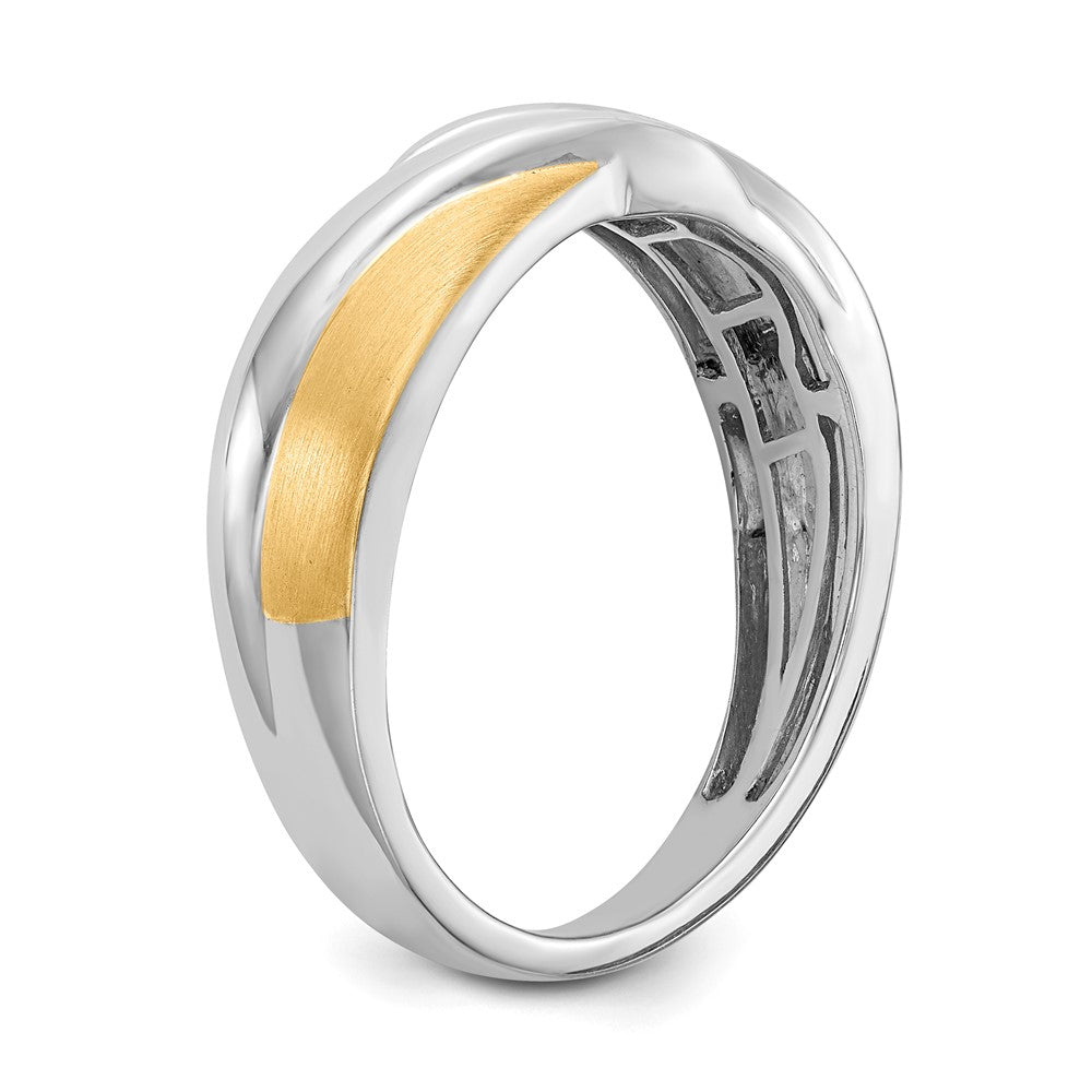 Buy Stylish 14K Two-Tone Men's Ring | 3-Stone Design & 1/6 Carat Diamonds