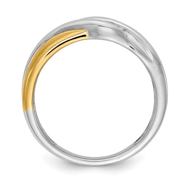 14K Two-Tone Men's Ring with 5-Stone 1/4 Carat Diamond Accent