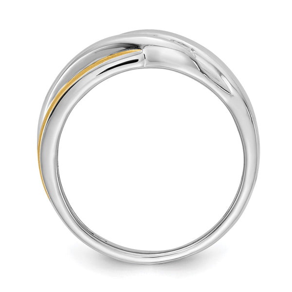 14K Two-Tone Men's Ring - 1/3 Carat Diamond Accent