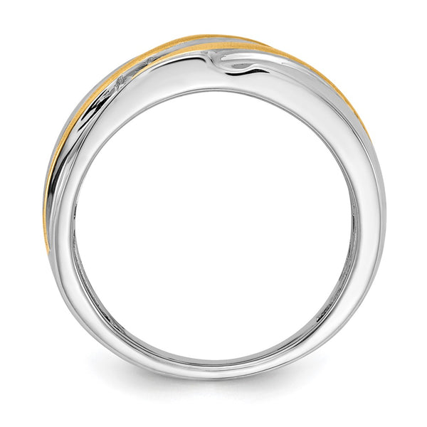 14K Two-Tone Men's Ring with 1/4 Carat Diamonds