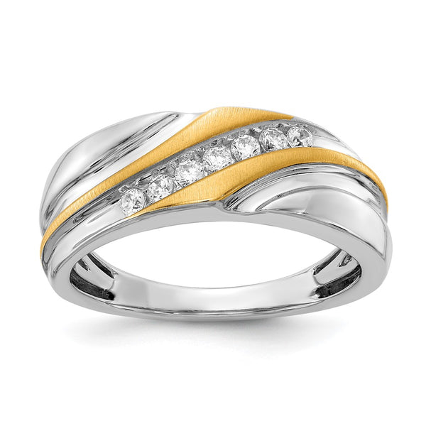 14K Two-Tone Men's Ring with 1/4 Carat Diamonds