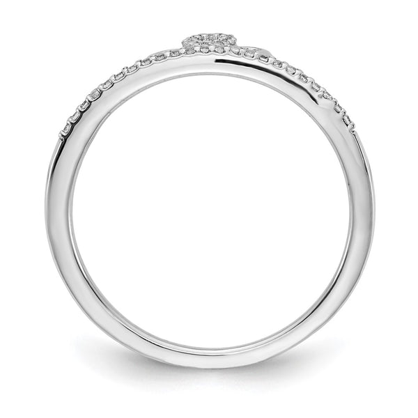 14K White Gold Diamond Crown Ring