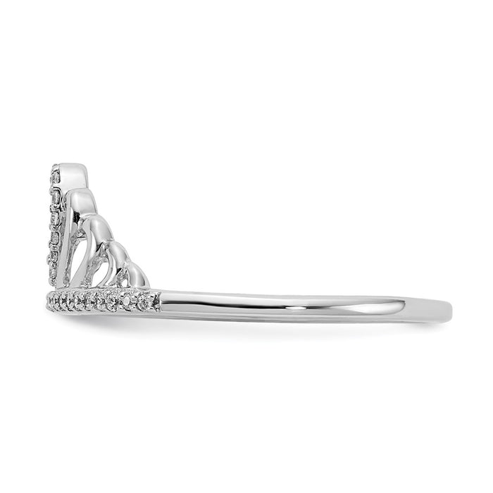 Shop 14K White Gold Diamond Crown Ring - Stylish Luxury with Timeless Value-3
