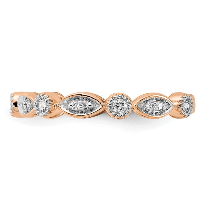 Buy Stylish 14K Rose Gold Fashion Band - 1/5 Carat Lab-Grown Diamond, VS/SI+-4