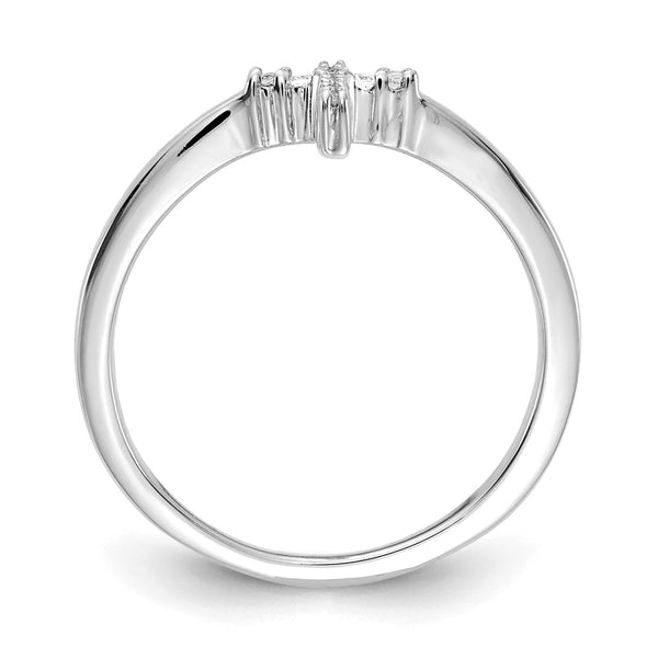 14K White Gold Cross Ring with 1/15 Carat Lab Grown Diamond