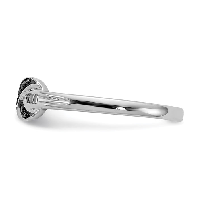 Exclusive 14K White Gold X-Shaped Ring with Black & White Diamonds - Affordable Luxury-3
