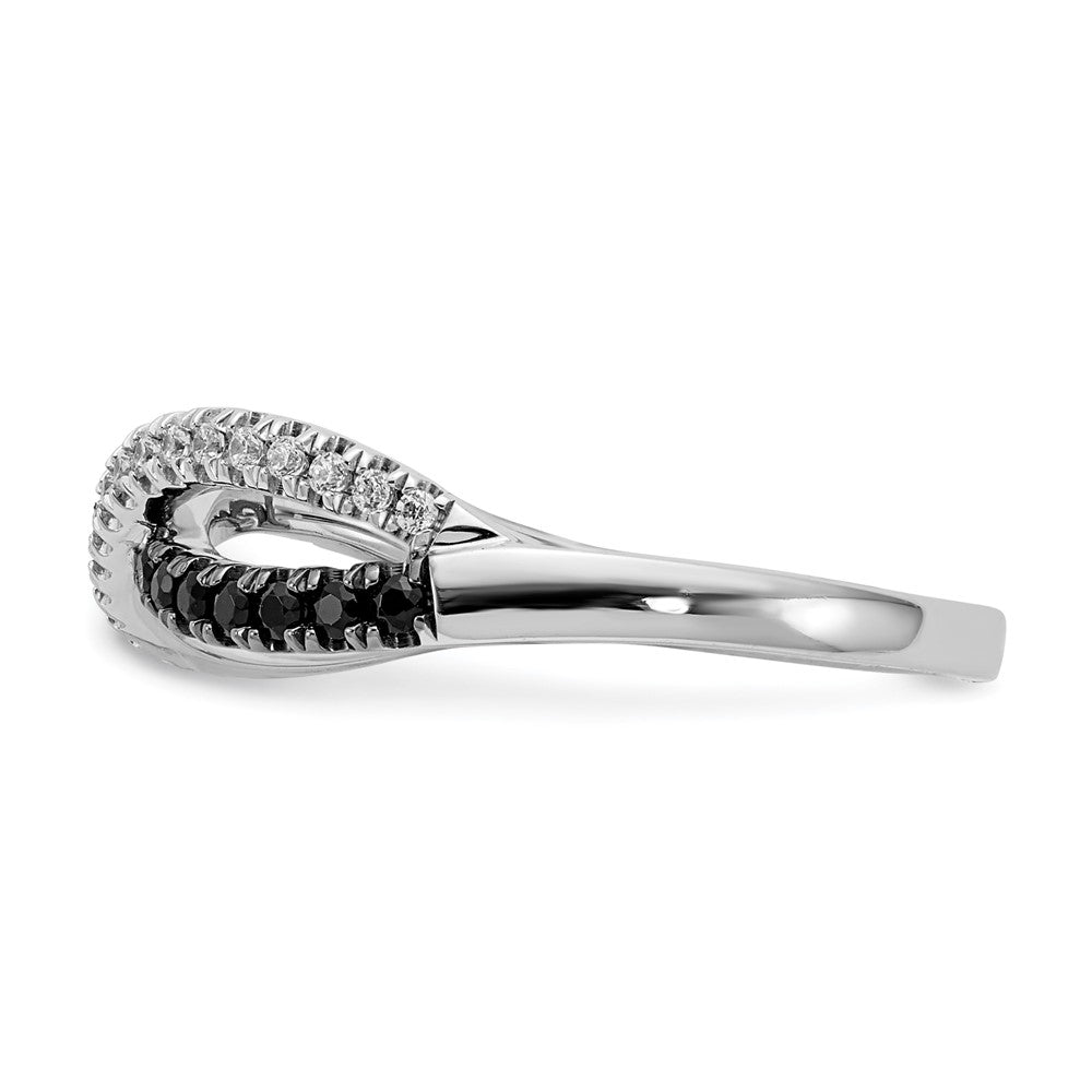 Buy Exclusive 14K White Gold Twisted Ring | Stylish Black & White Diamonds