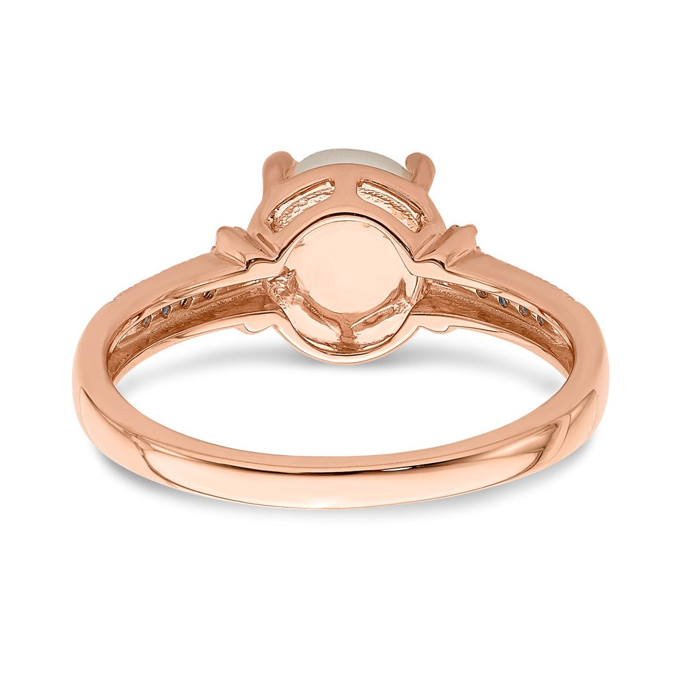 Shop Exclusive 10K Rose Gold 7MM Pearl & Diamond Ring - Stylish Luxury
