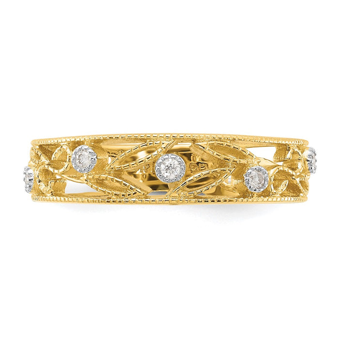 Exclusive 14K Gold Floral Vine Diamond Ring - Stylish Luxury at Great Value-4