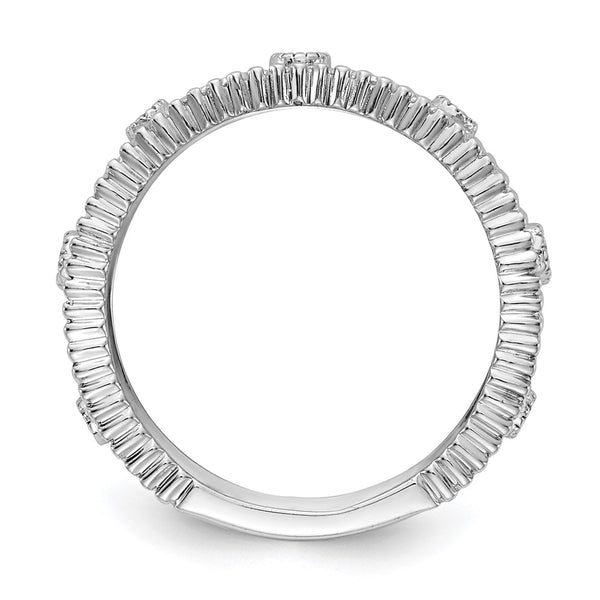 14K White Gold Vintage Diamond Band