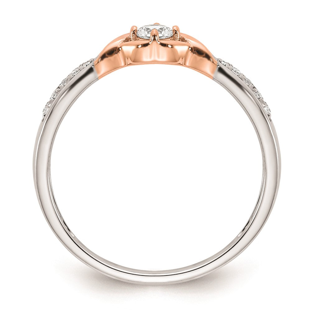 Exclusive 14K White & Rose Gold Engagement Ring - 1/10 Carat Diamond Luxury