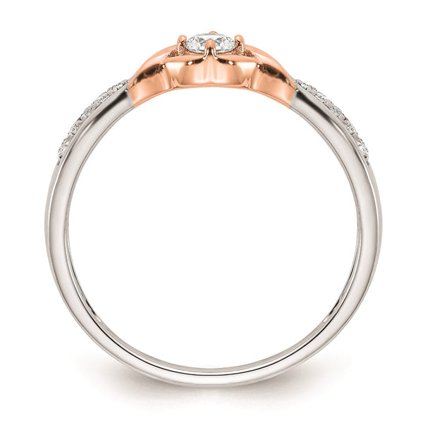 14K White & Rose Gold Engagement Ring - 1/10 Carat Diamond - Style GR1-1034388