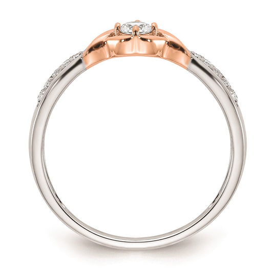 Exclusive 14K White & Rose Gold Engagement Ring - 1/10 Carat Diamond Luxury