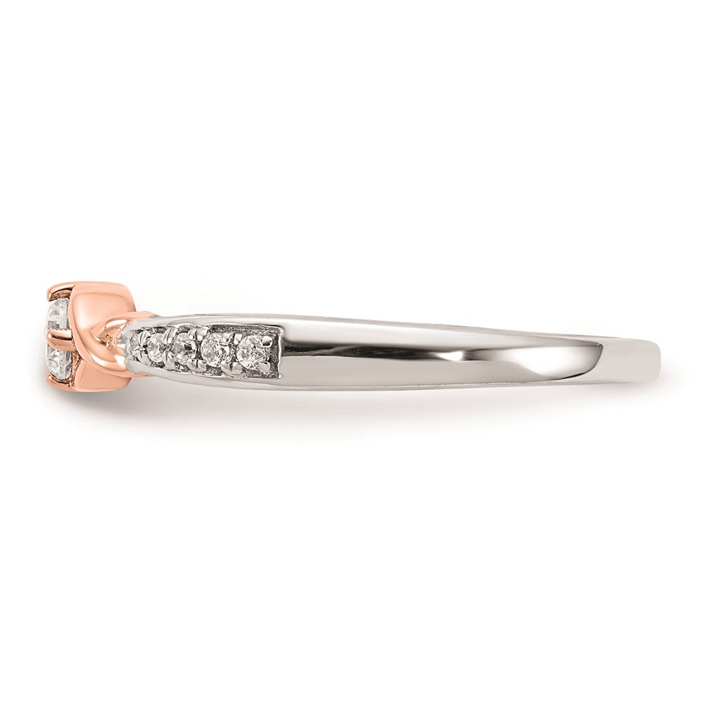 Exclusive 14K White & Rose Gold Engagement Ring - 1/10 Carat Diamond Luxury