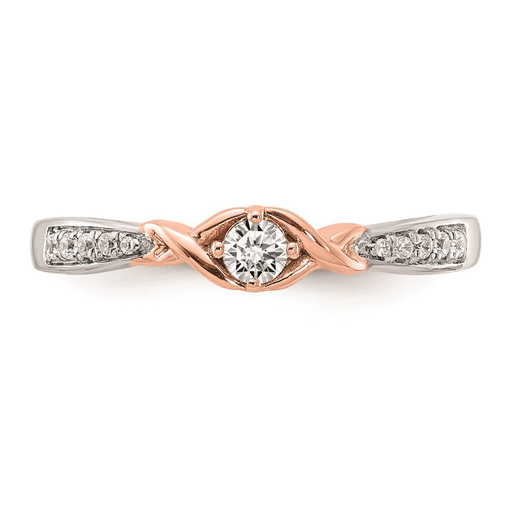 Exclusive 14K White & Rose Gold Engagement Ring - 1/10 Carat Diamond Luxury