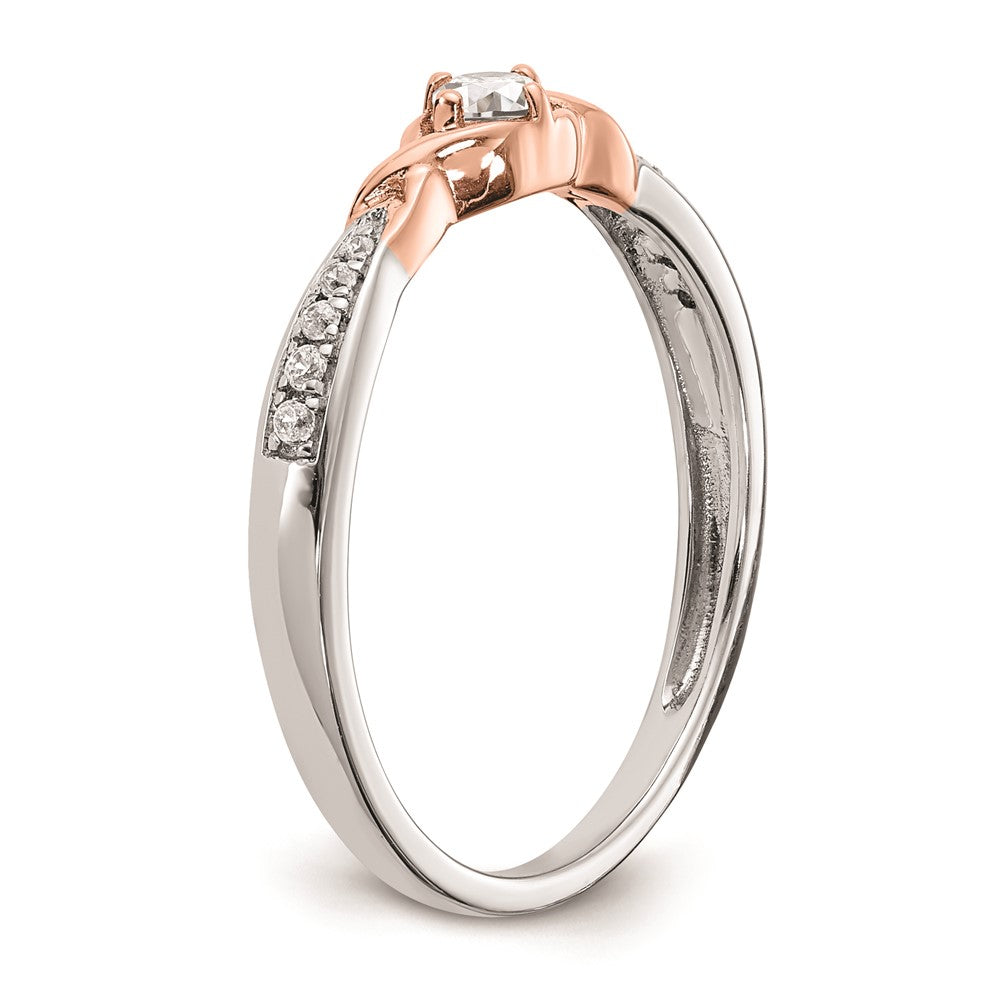 Exclusive 14K White & Rose Gold Engagement Ring - 1/10 Carat Diamond Luxury
