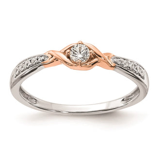 Exclusive 14K White & Rose Gold Engagement Ring - 1/10 Carat Diamond Luxury