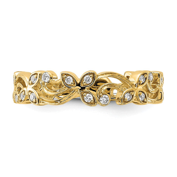 Exclusive 14K Gold Diamond Floral Ring - Stylish Design, Affordable Luxury-4