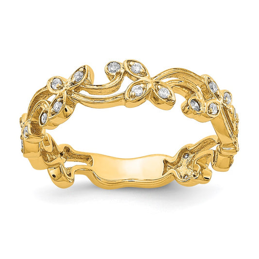Exclusive 14K Gold Diamond Floral Ring - Stylish Design, Affordable Luxury