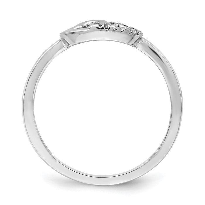 Shop 10K White Gold Double Heart Diamond Ring - Luxury & Stylish Design!-2
