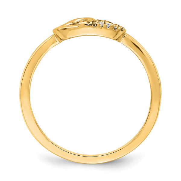 10K Gold Double Heart Diamond Ring