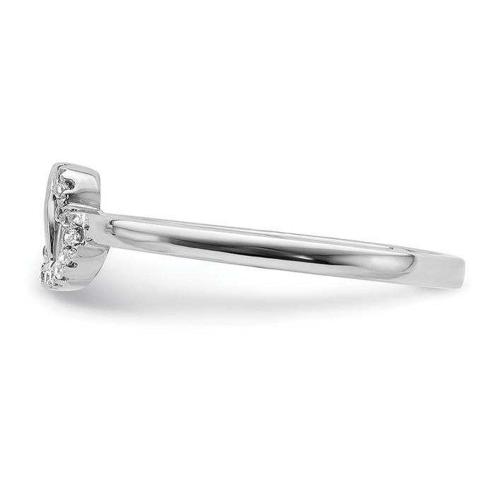 Buy Exclusive 14K White Gold Double Heart Diamond Ring - Stylish Elegance-3