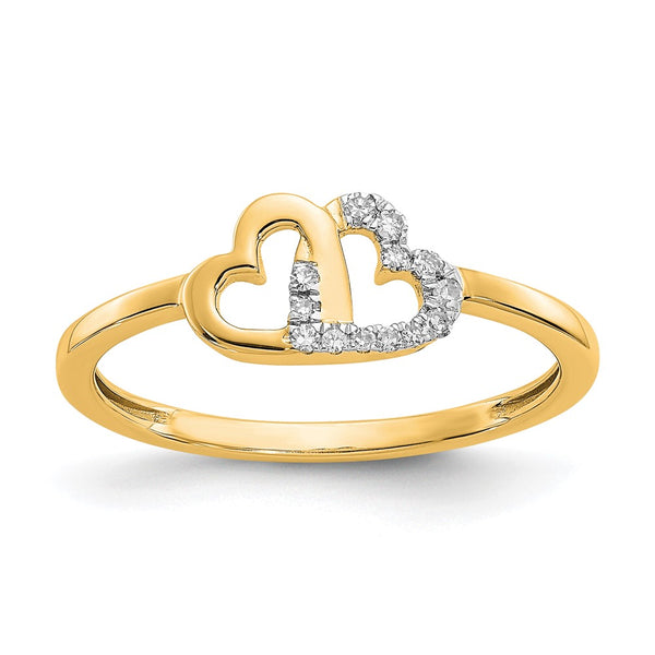 Order a Stylish 14K Gold Double Heart Diamond Ring - Luxury & Value Combined