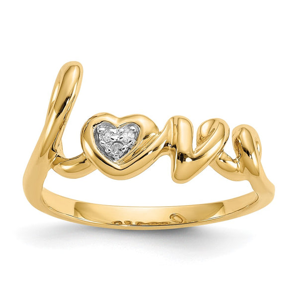 10K Gold Diamond LOVE Ring