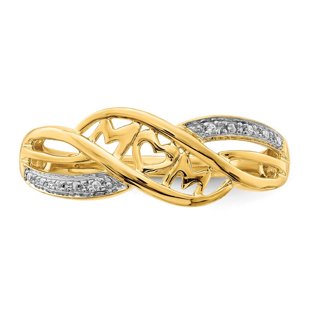 Buy Designer 14K White Gold Rhodium-Plated Mom Ring with Diamonds - Stylish Value!