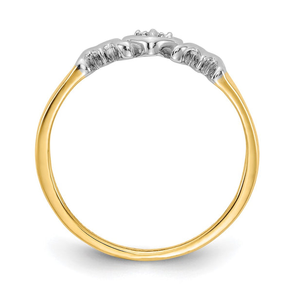 14K White Gold Rhodium-Plated Diamond "Mom" Ring