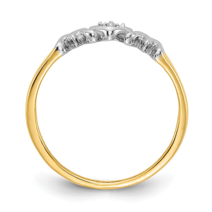 Shop 14K White Gold Rhodium-Plated Diamond "Mom" Ring - Stylish Luxury Gift-2