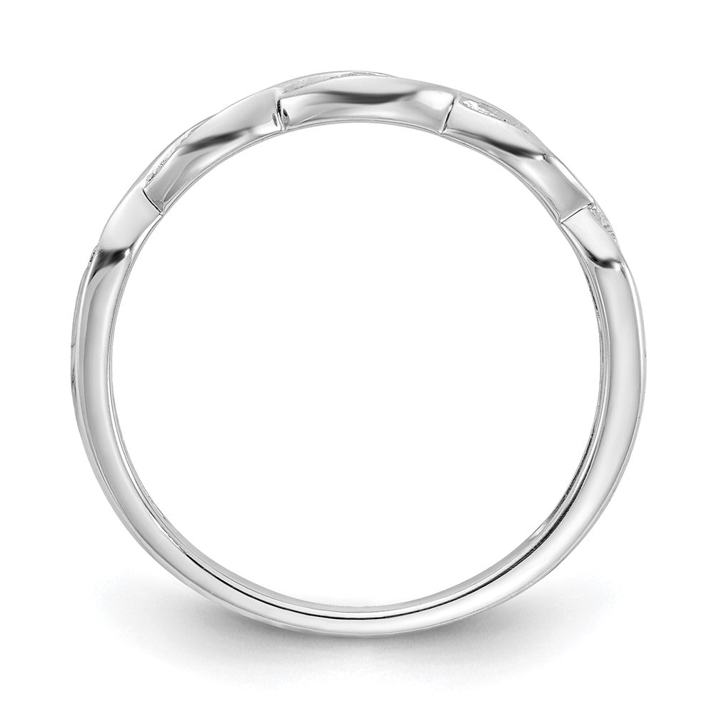 Buy Stylish 14K White Gold Criss-Cross Diamond Wedding Band - 1/15 Carat Value