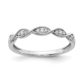Buy Stylish 14K White Gold Criss-Cross Diamond Wedding Band - 1/15 Carat Value